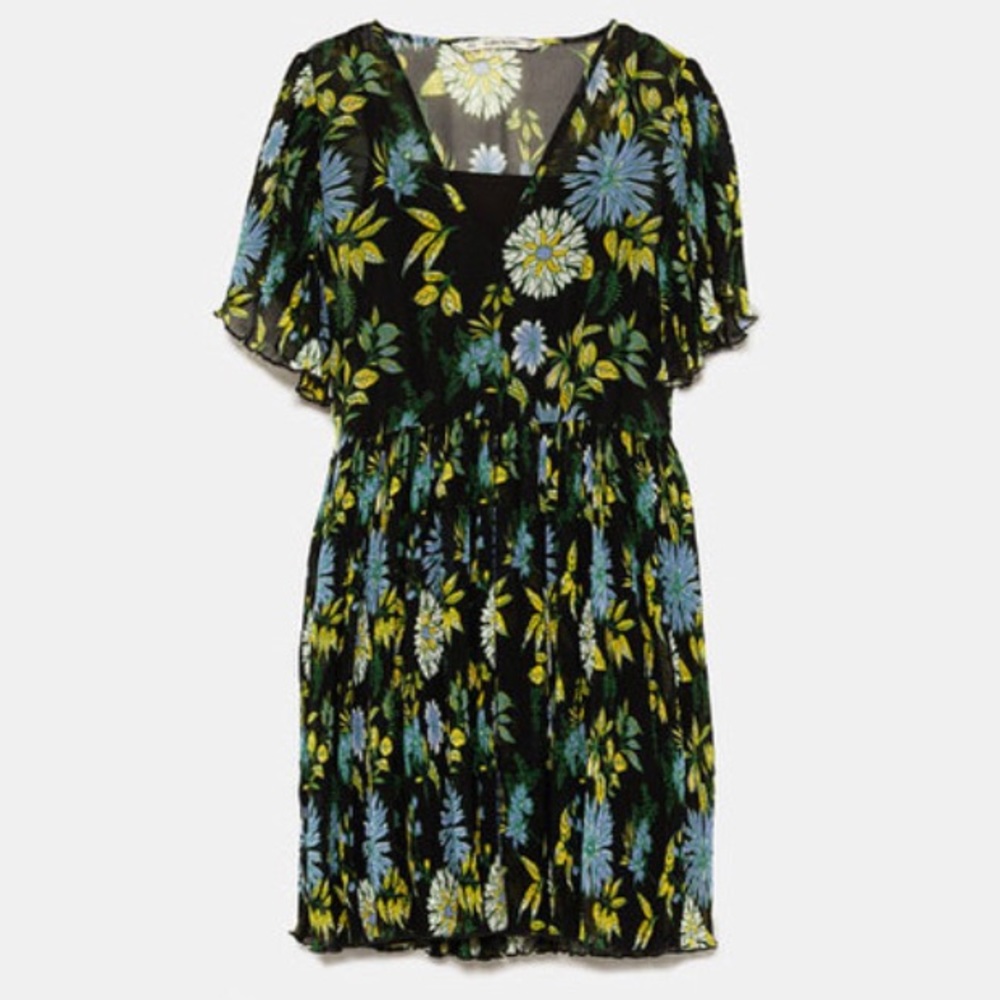 NWT Zara Floral Mini Dress Size XL